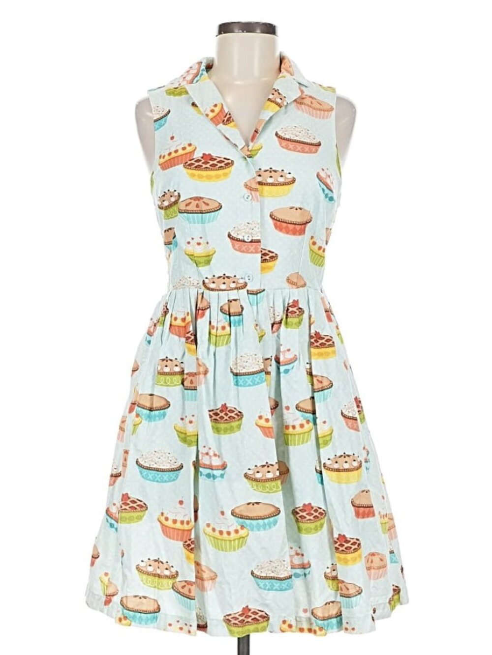 My Kind of Pie Novelty Print Shirt Dress EUC RARE